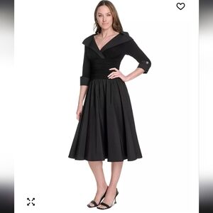 JESSICA HOWARD Women's Fit & Flare Midi Dress Black Size 14 Nwt